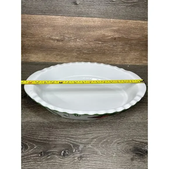 Vintage ITALCHEF Italy Stoneware Oval Baking Dish Oven Proof 17x11.5”